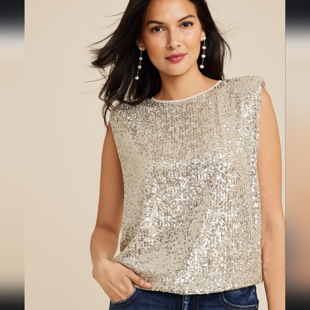 Maurices, Large, edgely™ Sequin Padded Shoulder Top